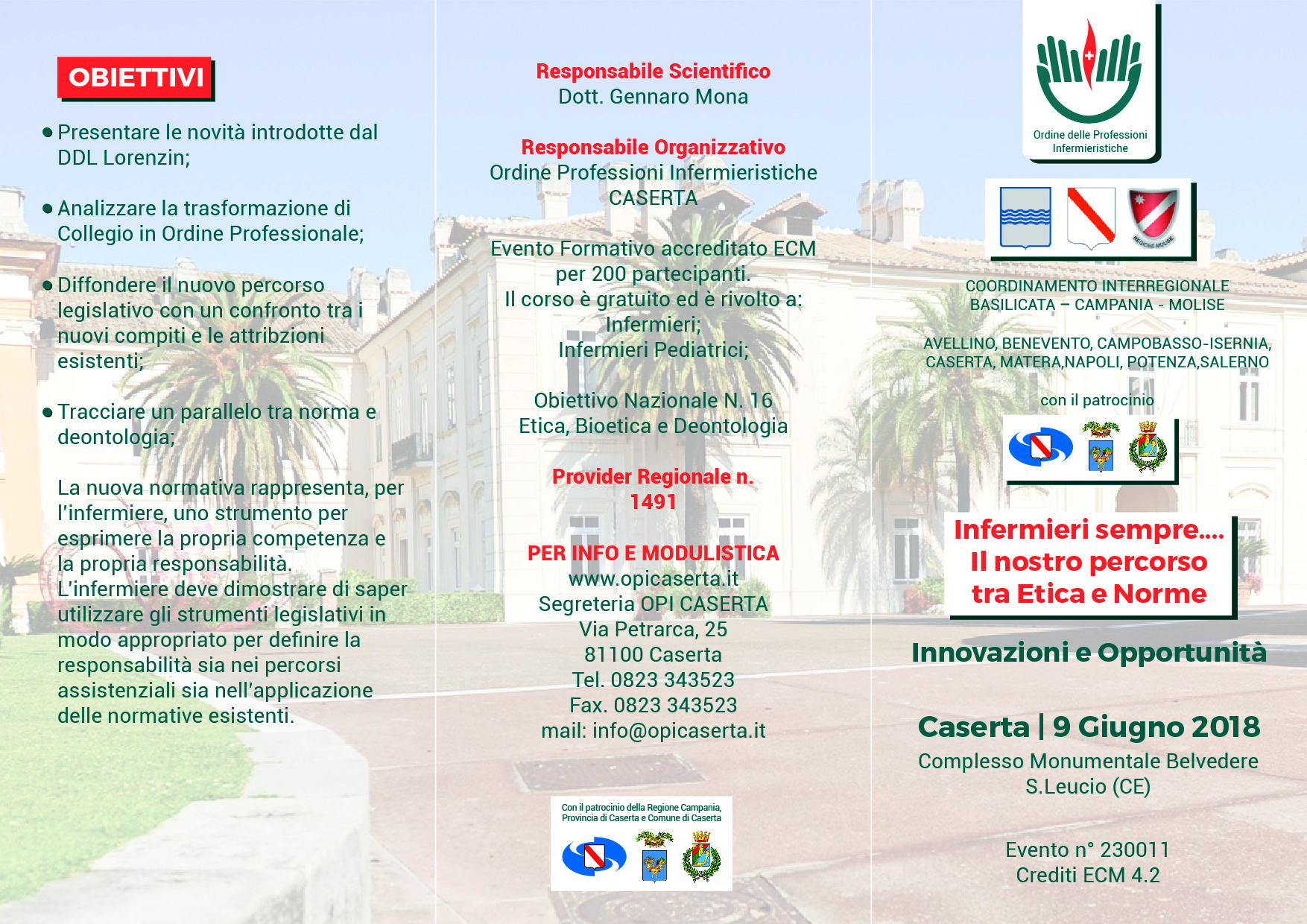 Convegno 9 Giugno 2018 – Infermieri sempre… Il Nostro Percorso tra Etica e Norme